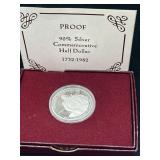 1982 Washington Silver proof half dollar