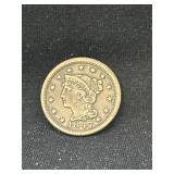 1847 Braided Hair Large cent penny