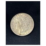 1881 Morgan silver dollar