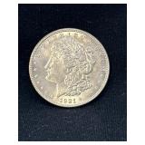 1921 Morgan silver dollar