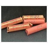 Group of 5 rolls of wheat Pennieï¿½s, 1945, 1953x2