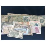 Group of paper money from around the world