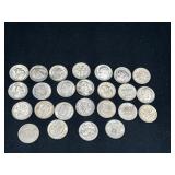 Group of 25 silver Roosevelt dimes