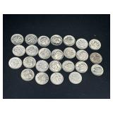 Group of 25 silver Roosevelt dimes