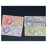 Military payment certificates 5 cents, 10 cents