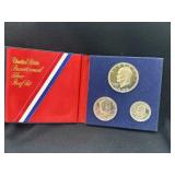 1976 S silver Dollar, Quarter and Half set