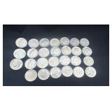 Group of 27 silver Roosevelt dimes