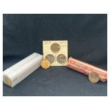 Roll of 1952 D and 1920 wheat Pennies plus 1953