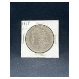 1879 Morgan silver dollar