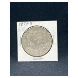 1878 S Morgan silver dollar