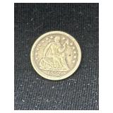 1852 Seated silver half dime