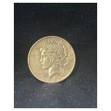 1923 D silver peace dollar