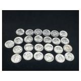 Group of 25 silver Roosevelt dimes
