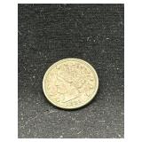 1883 Liberty V nickel no cents on reverse