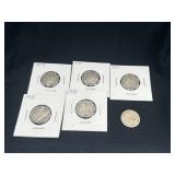 Group of 6 V nickels