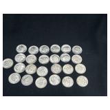 Group of 25 silver Roosevelt dimes