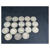 Group of 18 Buffalo nickels