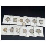 Group of 13 Buffalo nickels