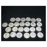 Group of 25 silver Roosevelt dimes