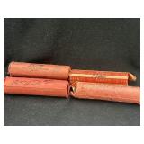4 rolls of wheat Pennies marked 1957d, 1954 d,