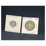 1920 Canada nickel and 1943 Half dollar