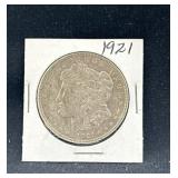 1921 Morgan silver dollar