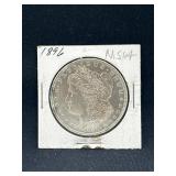 1896 Morgan silver dollar