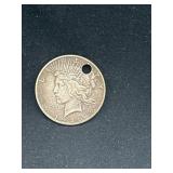 1926 S Peace silver dollar drilled for necklace