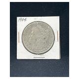 1904 Morgan silver dollar
