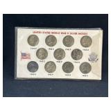 Group of 10 silver war nickels