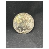 1881 S Morgan silver dollar bent and drilled for