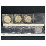 Group of 4 Walking Liberty silver half dollars