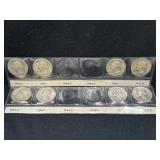 Group of 8 silver Washington quarters