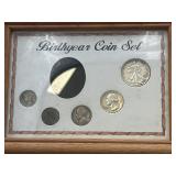 Birth year coin set 1943 with silver half dollar,
