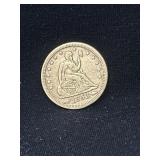 1853 Seated silver quarter