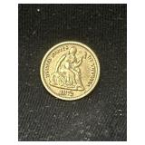 1872 Seated half dime