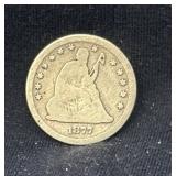 1877 Seated silver quarter