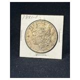 1881 O Morgan silver dollar
