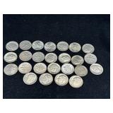 Group of 25 silver Roosevelt dimes