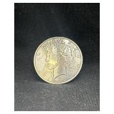 1922 silver Peace dollar bent and drilled for a