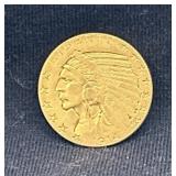 1914 D half eagle 5 dollar gold coin