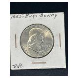 1955 Bugs Bunny silver Franklin Half dollar