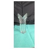 Crystal vase with tulip style top approx 8 inches