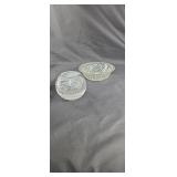 Crystal cut rose bowl & serving bowl