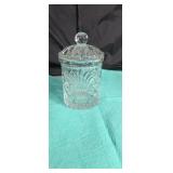 Fifth Avenue crystal jar with lid approx 6 inches