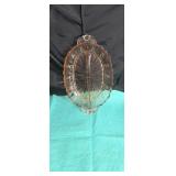 Pink depression glass divided dish