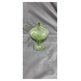 Green compote or candy dish approx 6 inches tall