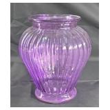 Purple vase approx 8 inches tall