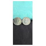 Pair of Eisenhower Bicentennial half dollars