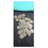 Group of 50 1964 or earlier nickels